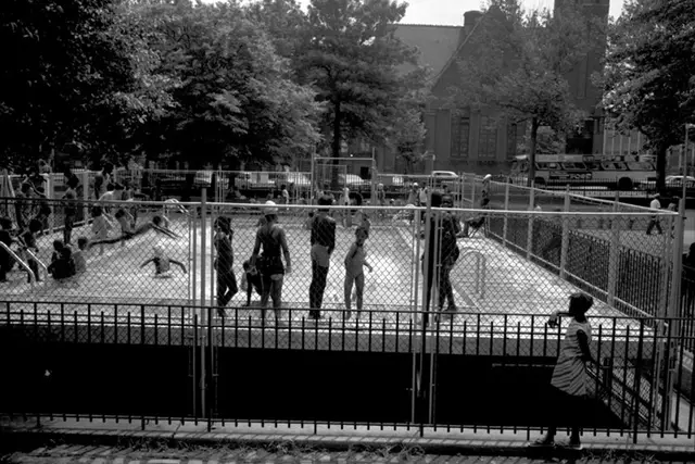 A pre-fab pool at Marcus Garvey Park, 1967.